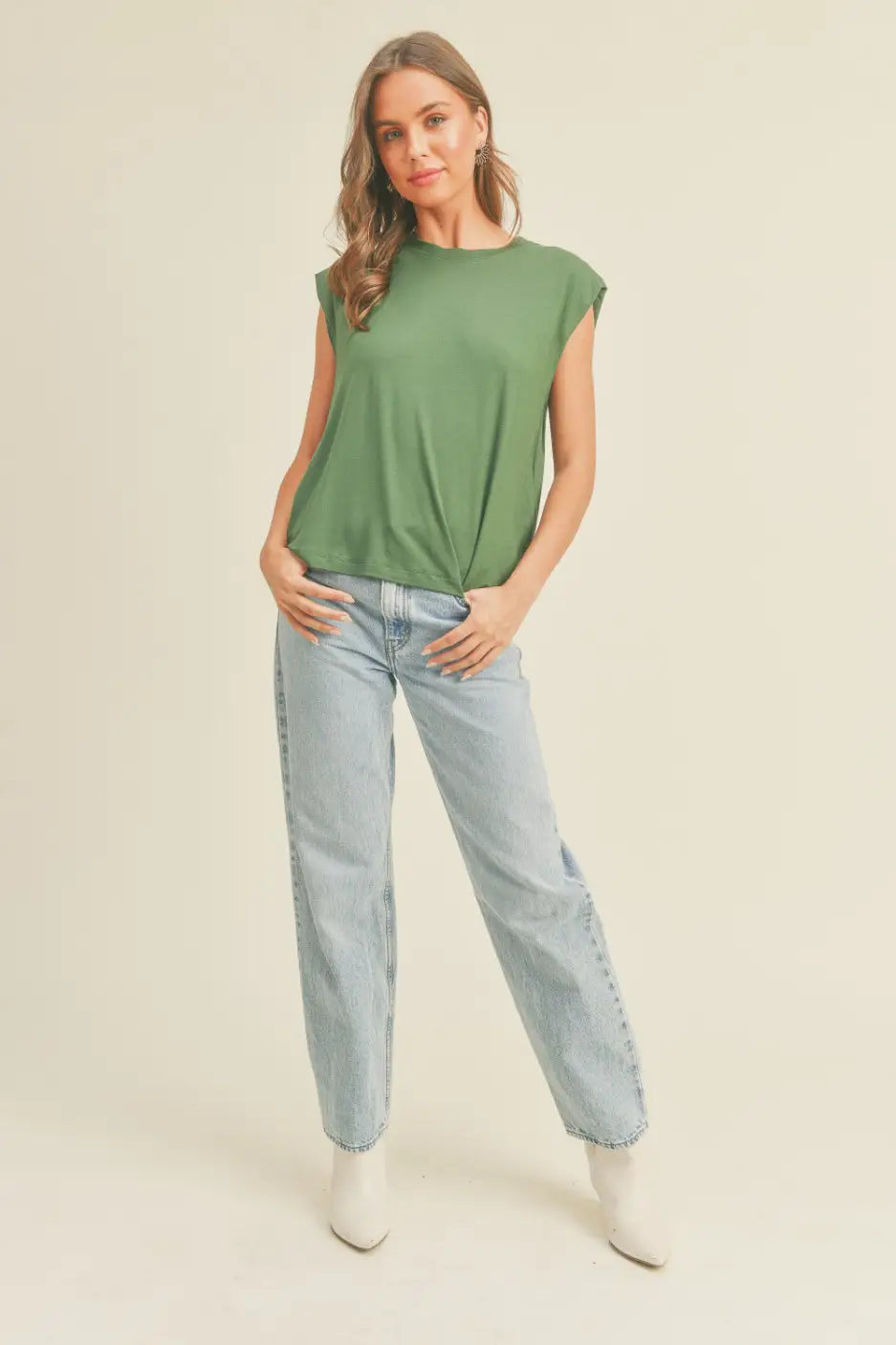 Olive Muscle Tee