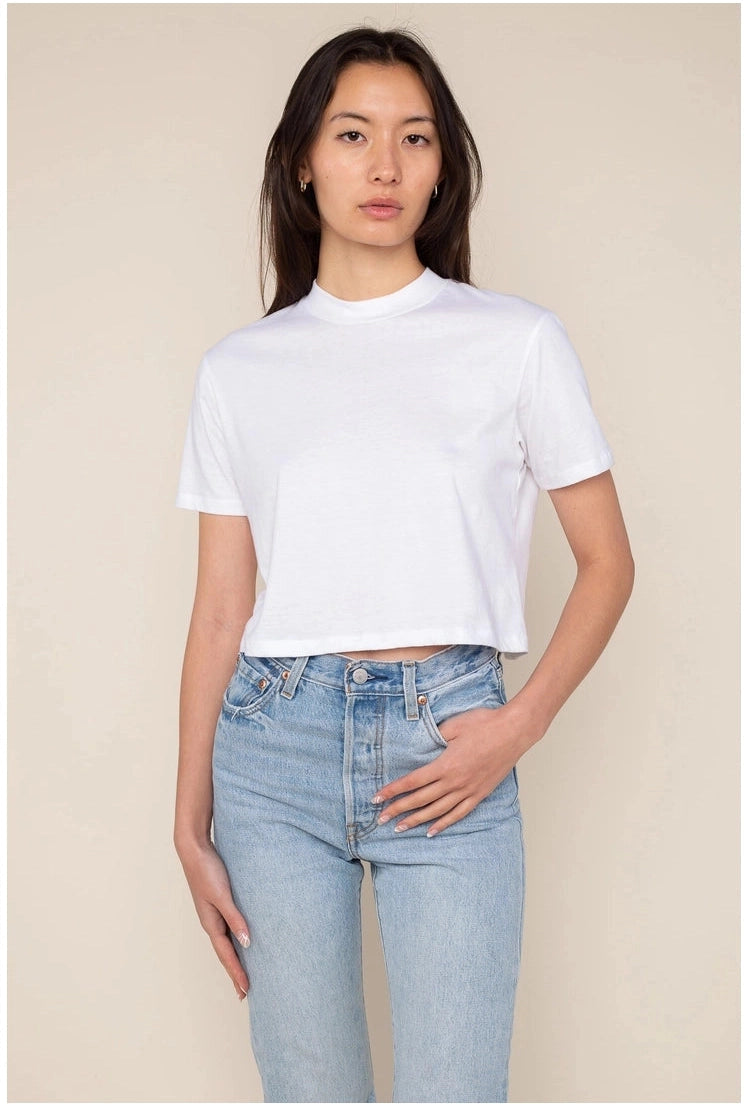 NLT Boxy Cropped White Tee