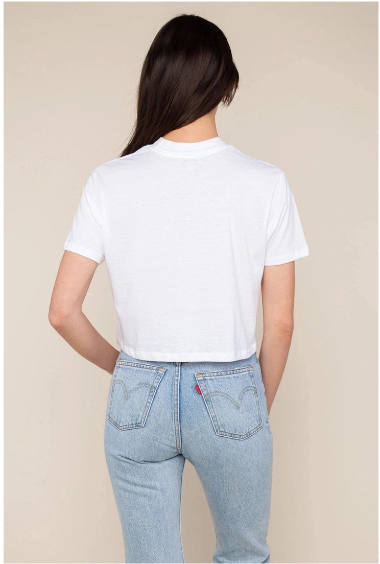 NLT Boxy Cropped White Tee