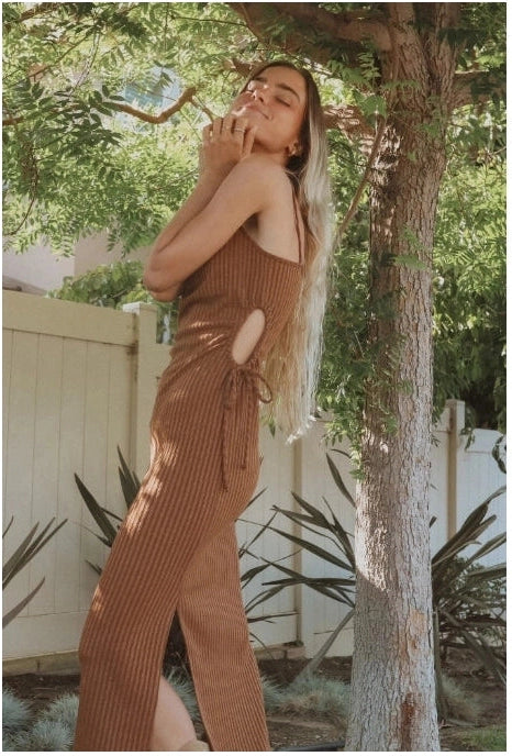 Tulip Cutout Ribbed Dress - Mimi & Rae