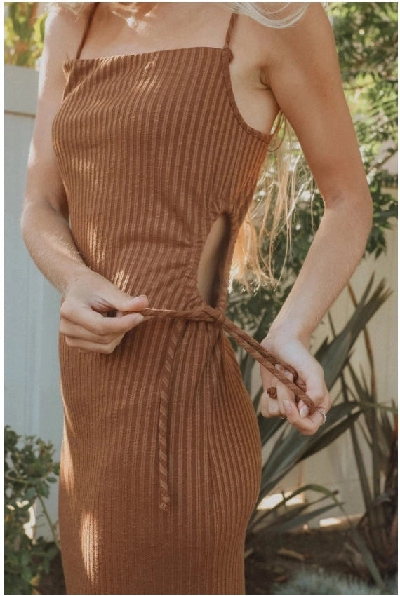 Tulip Cutout Ribbed Dress - Mimi & Rae