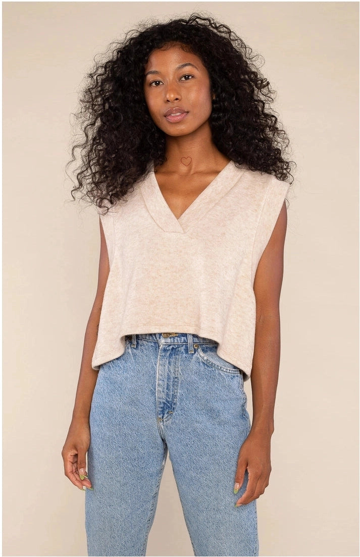 Knit Cropped Sweater Vest