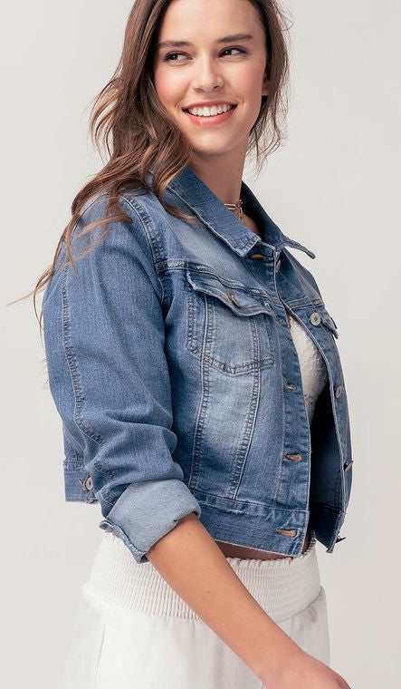 Cropped Denim Jacket - Mimi & Rae