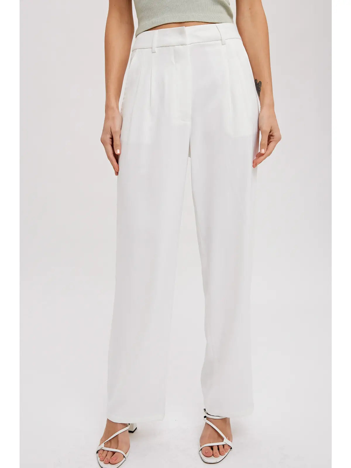 White Dress Trousers - Mimi & Rae