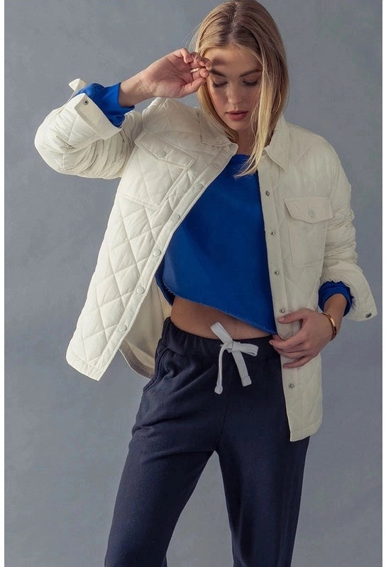 Diamond Quilted Shacket