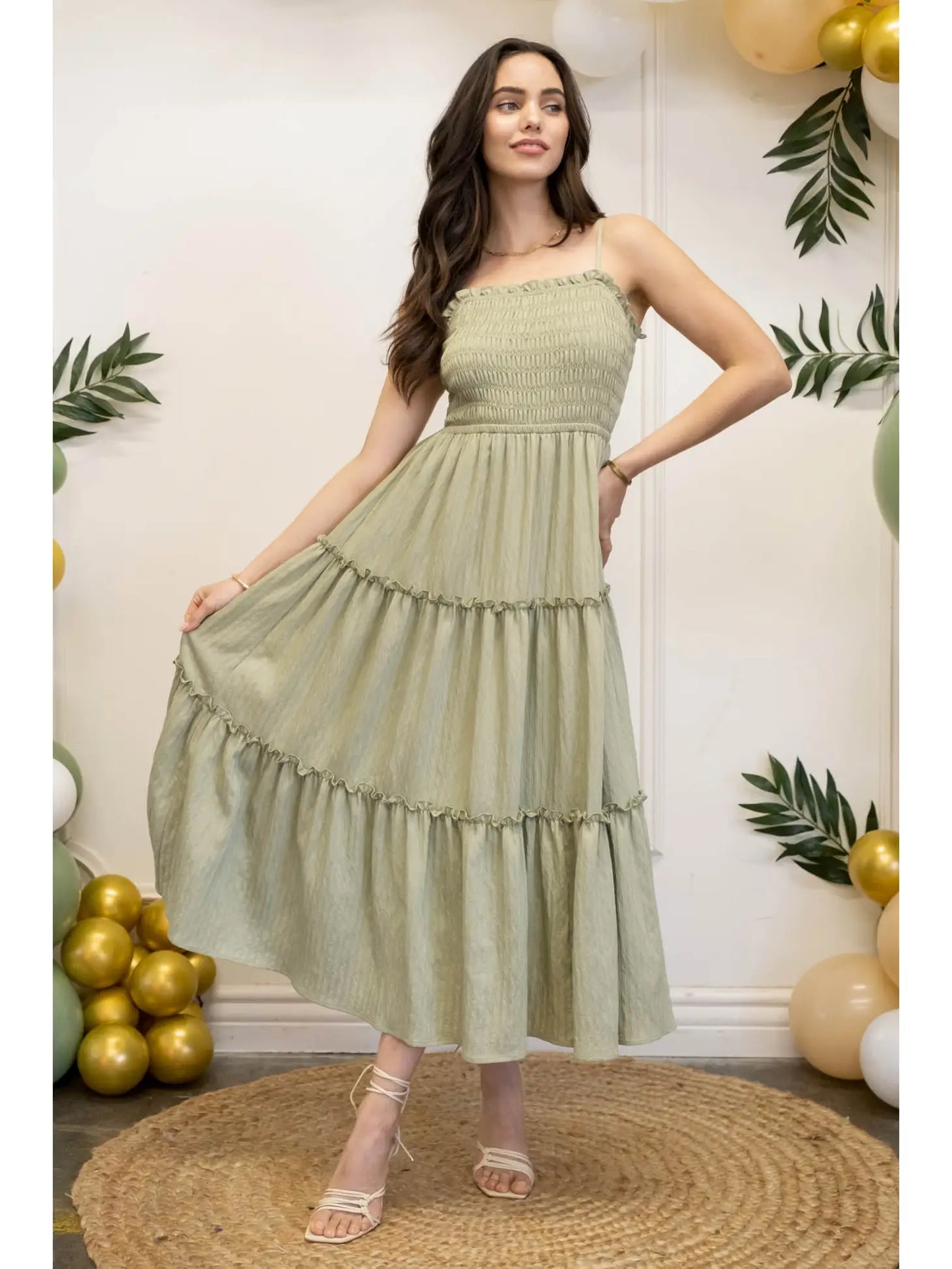 Cutout Tiered Maxi Dress