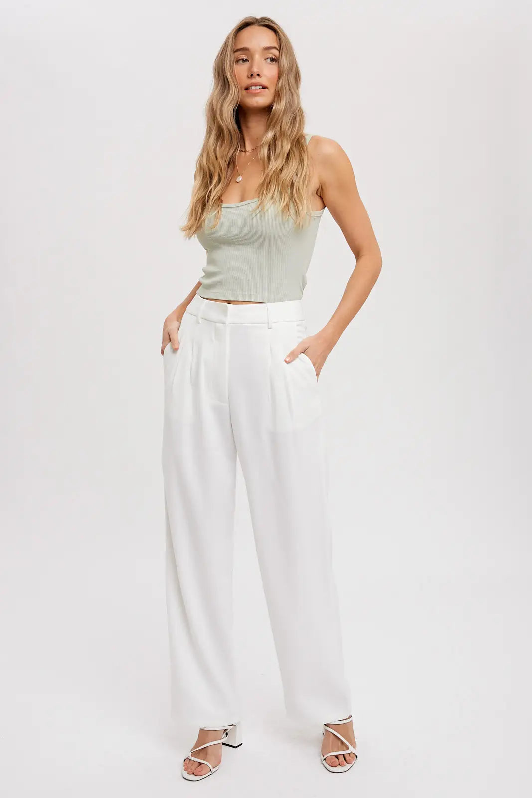 White Dress Trousers - Mimi & Rae