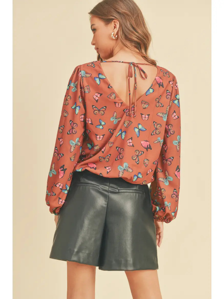 Butterfly Print Blouse