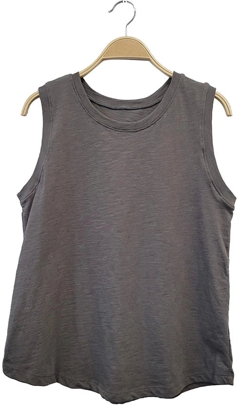 Cottonslub muscle tank in grey
