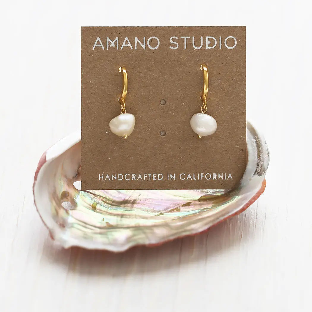 Fresh Water Pearl Huggie Hoops