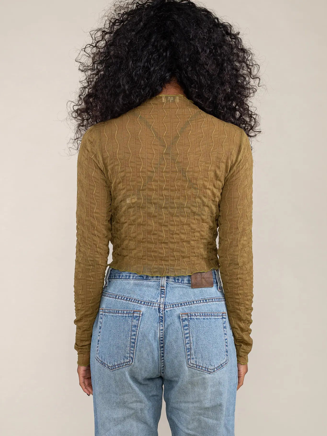 Jacquard Mesh Top