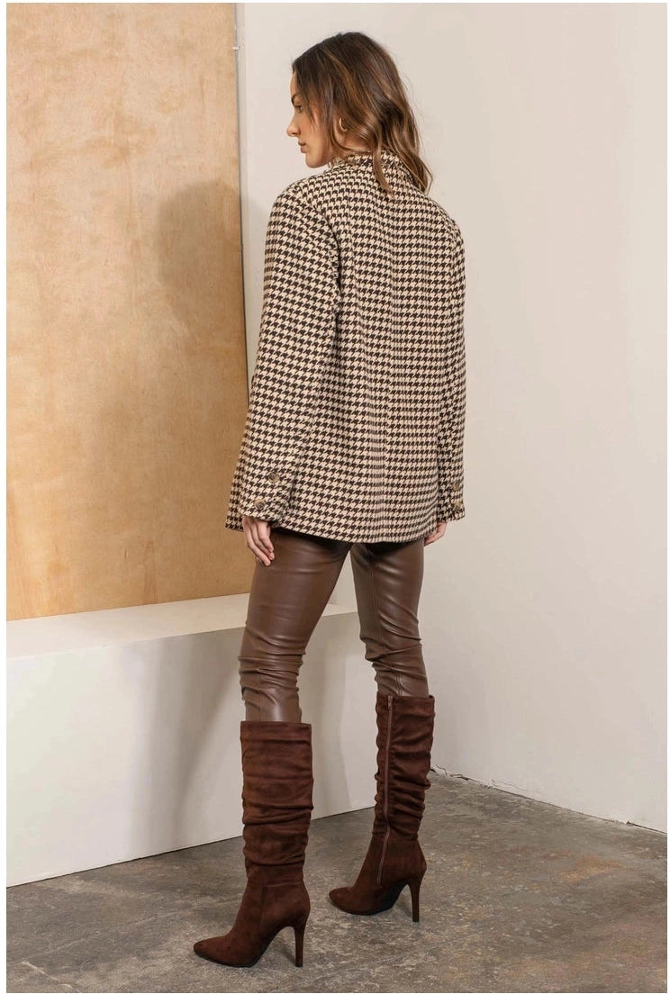 Houndstooth Blazer Style Jacket