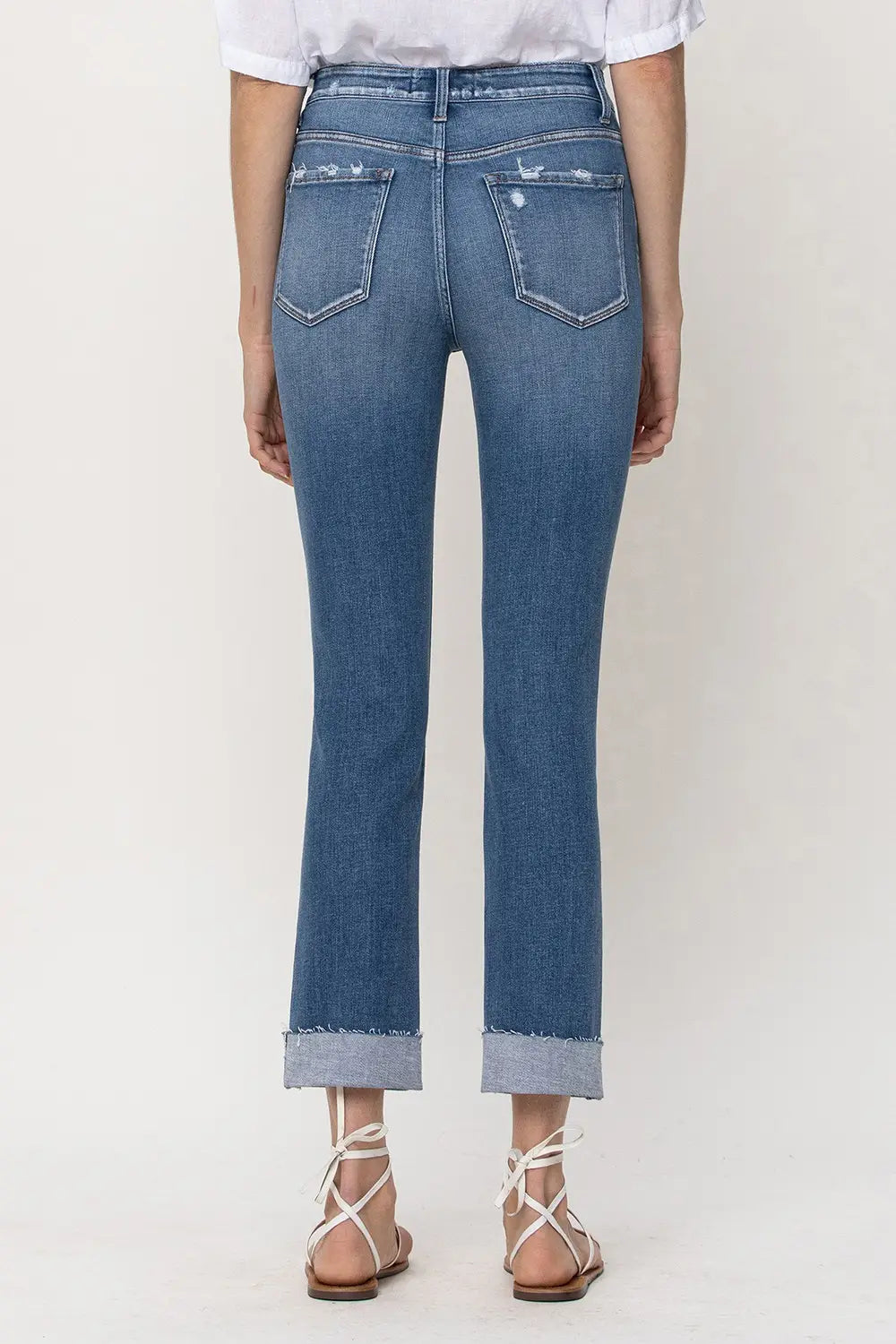 Cuffed Crop Slim Straight - Mimi & Rae