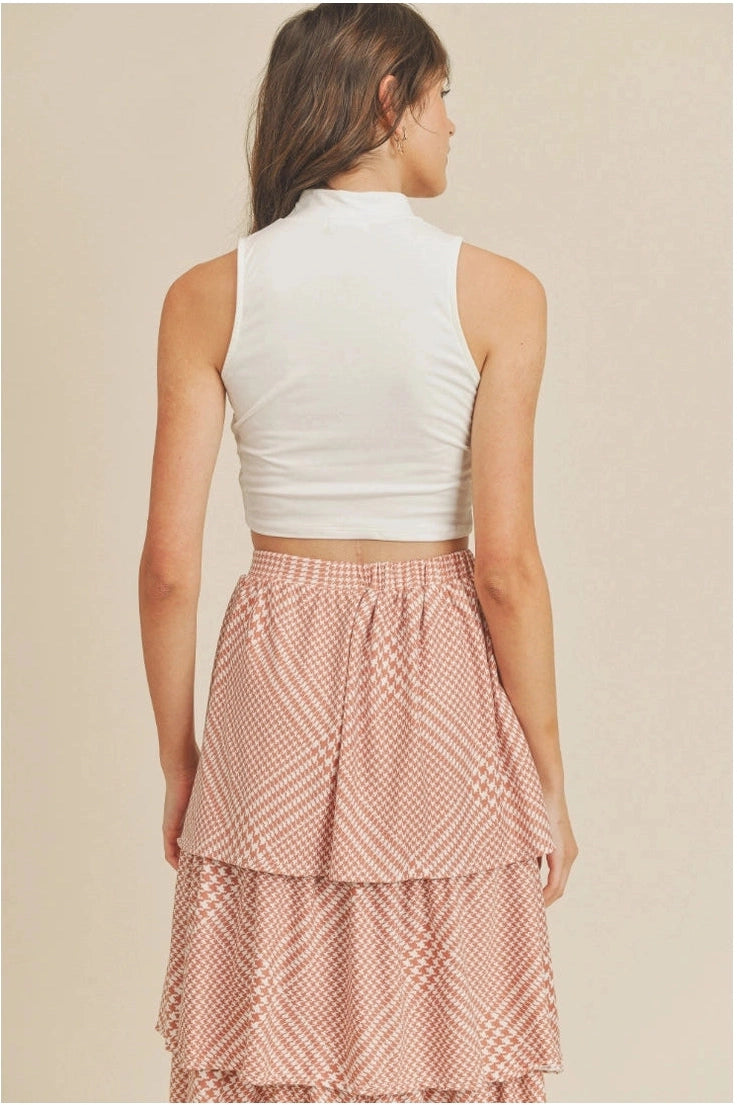 If She Loves Iris Mockneck Sleeveless Crop in Ivory