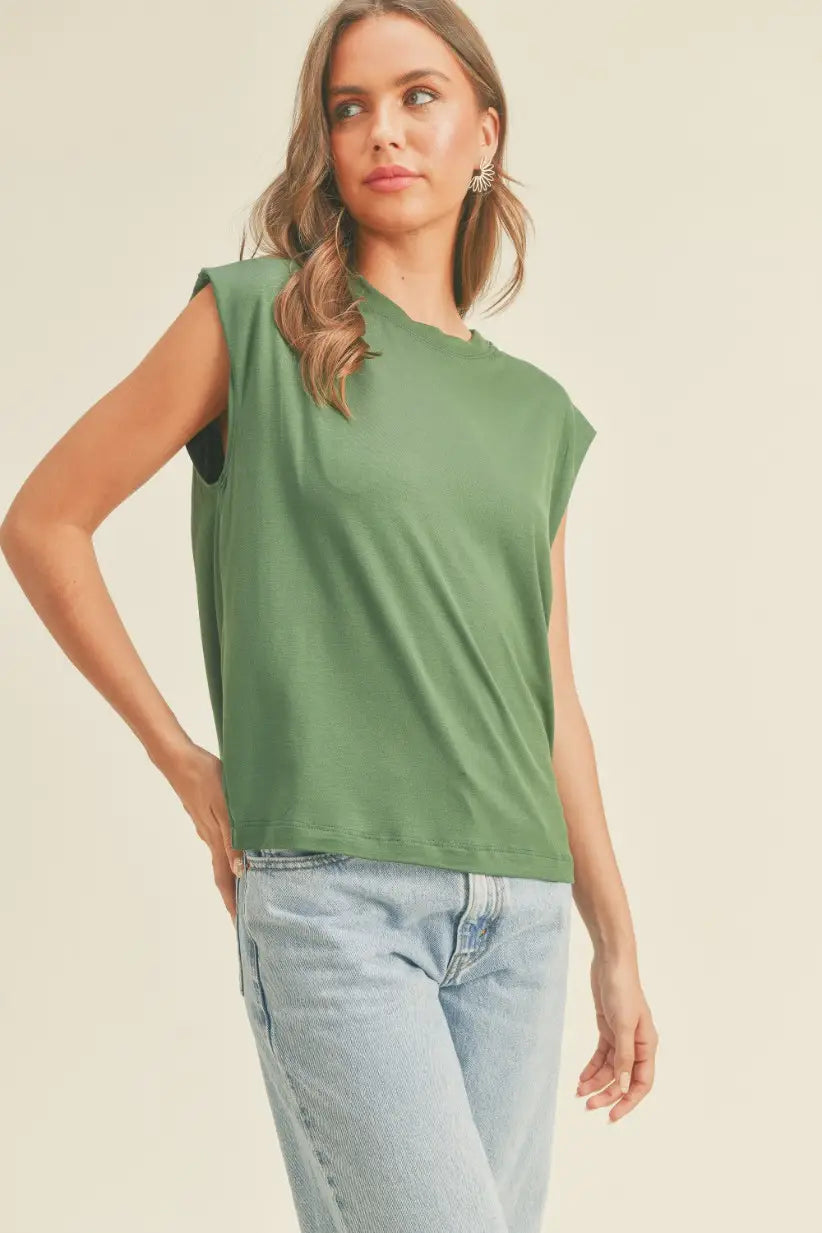 Olive Muscle Tee