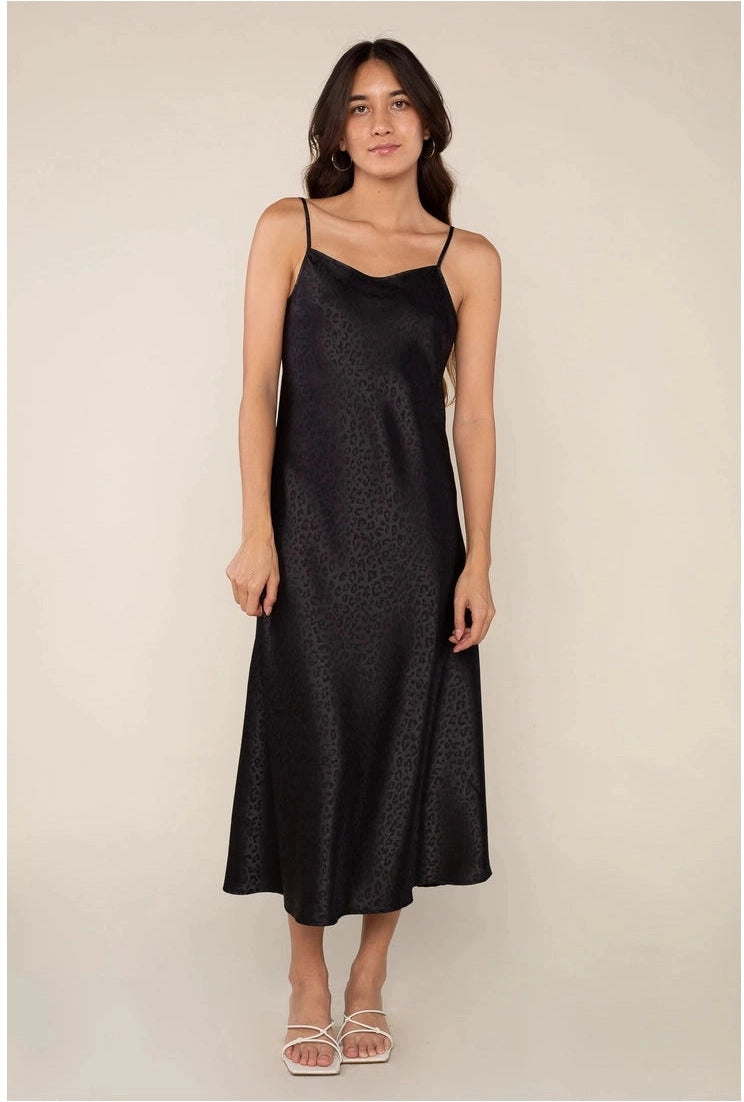 Animal Print Midi Slip Dress