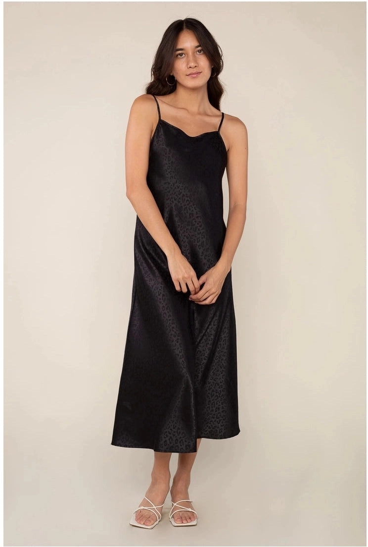 Animal Print Midi Slip Dress