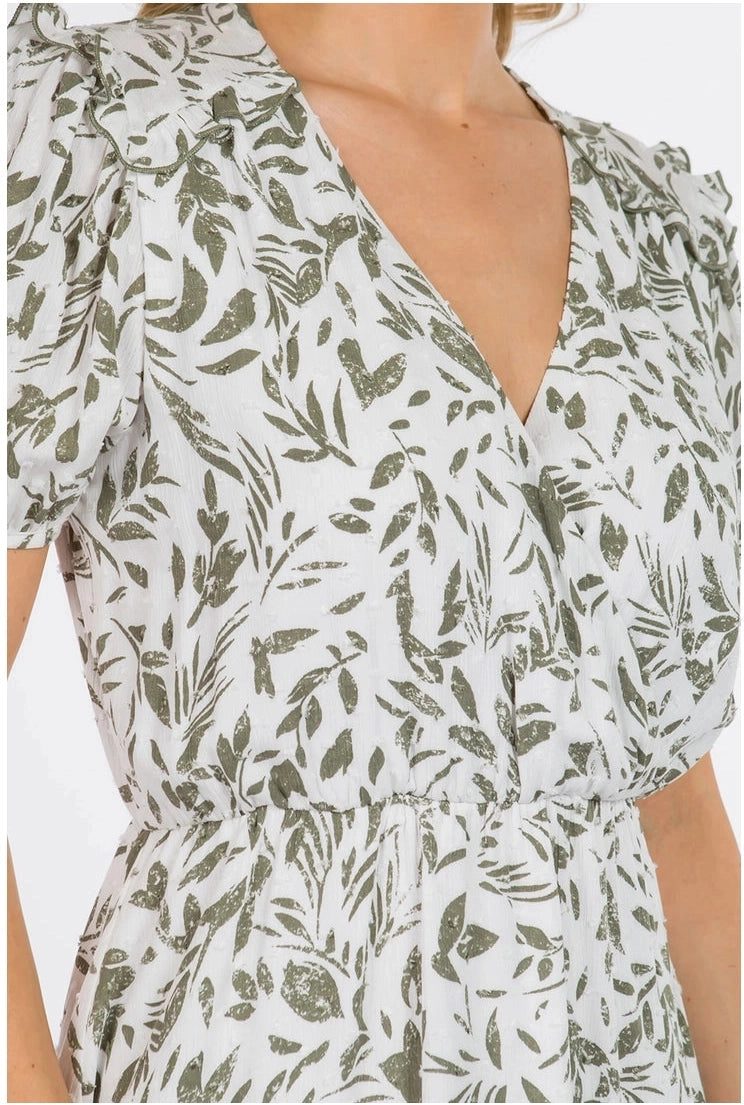 Whiteroom + Cactus Leaf Print Mini Dress