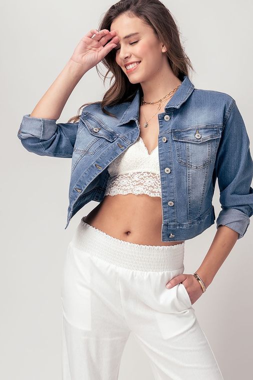 Cropped Denim Jacket - Mimi & Rae