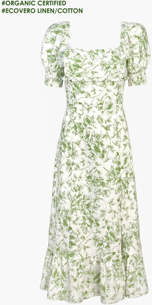 Triana Ecovera Linen Midi Dress by Greylin
