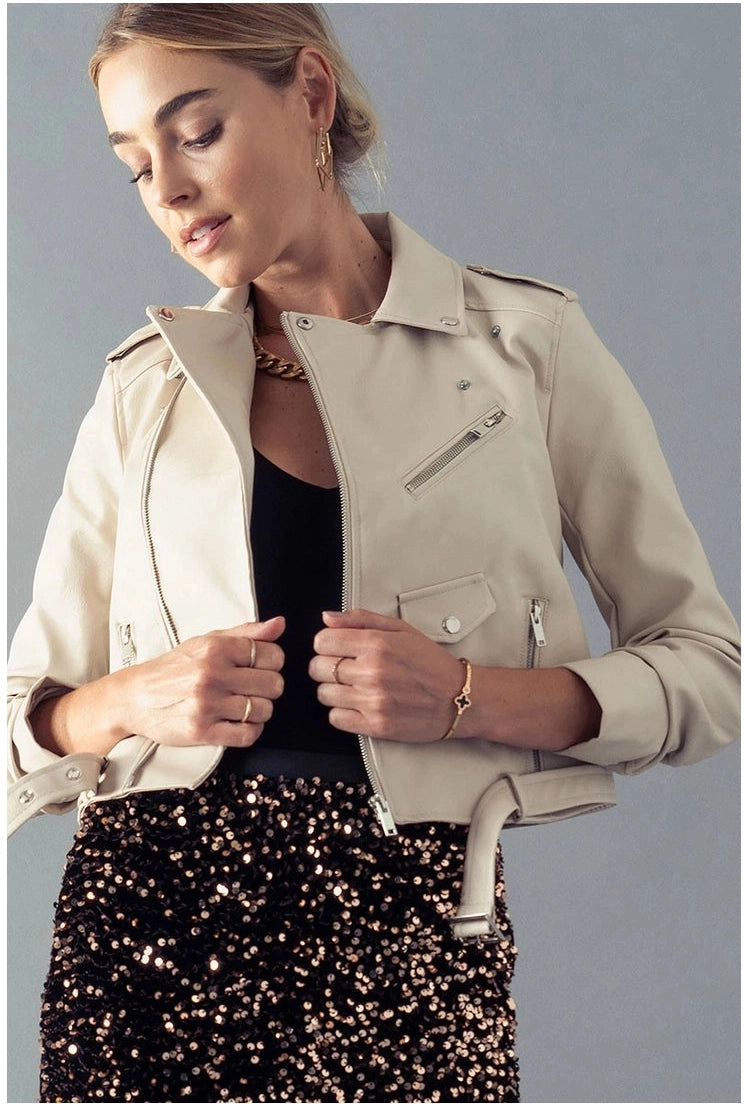 Faux Leather Moto Jacket