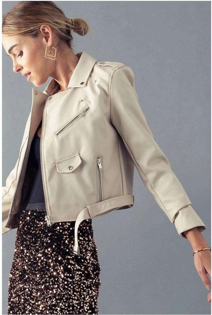 Faux Leather Moto Jacket