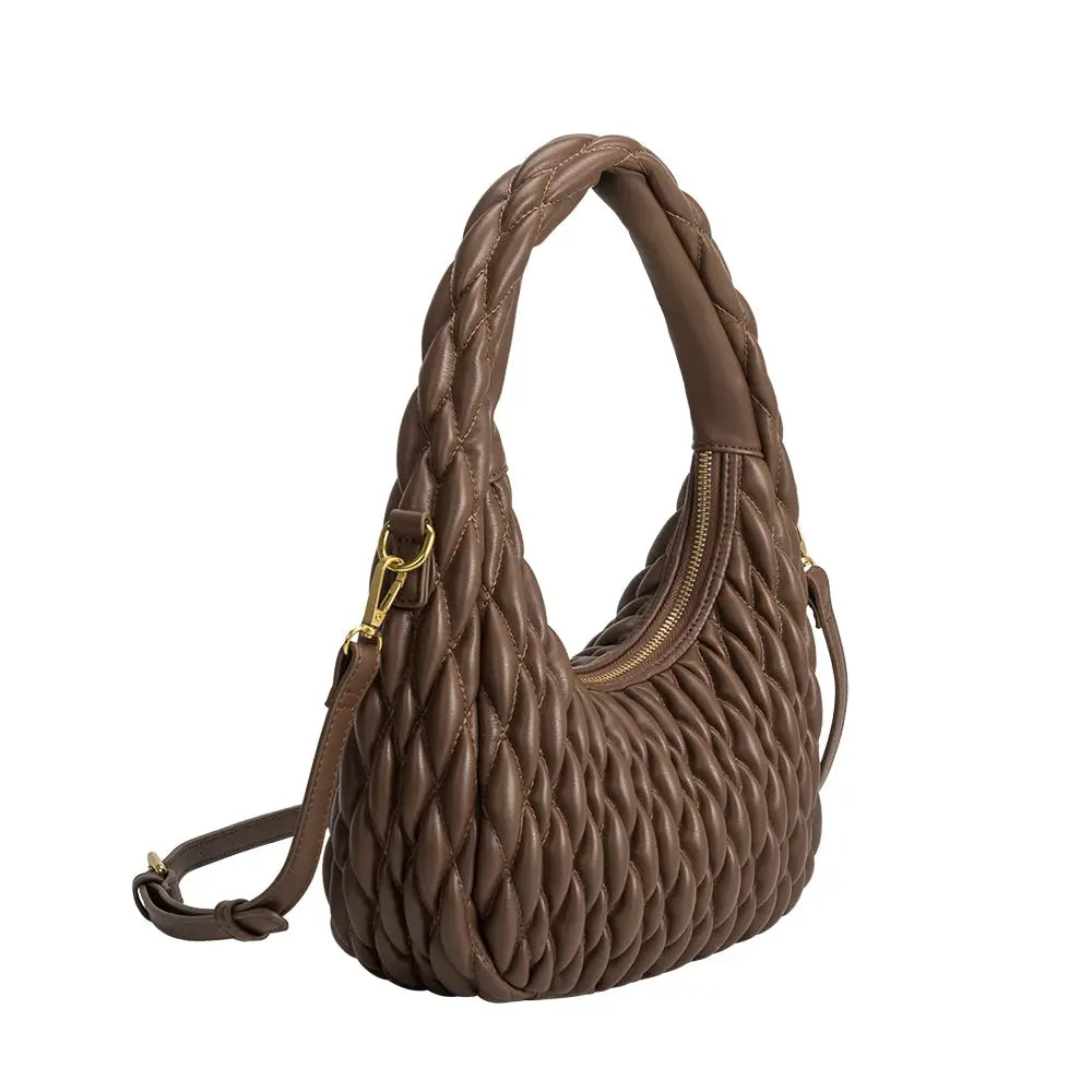 Sophia Shoulder Bag in Chocolate - Mimi & Rae