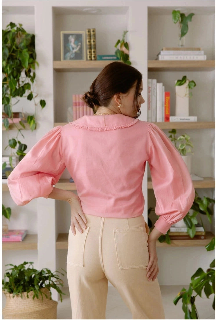 Drama Collar Dress Blouse - Mimi & Rae