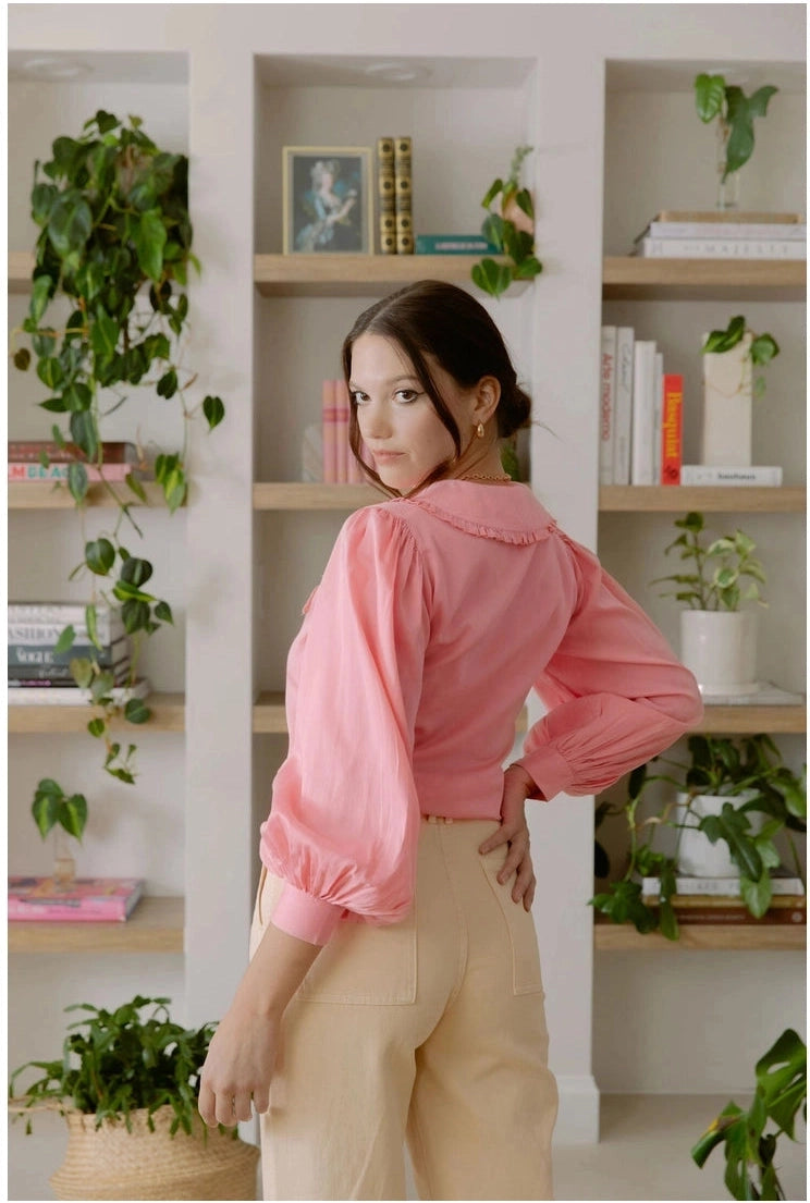 Drama Collar Dress Blouse - Mimi & Rae