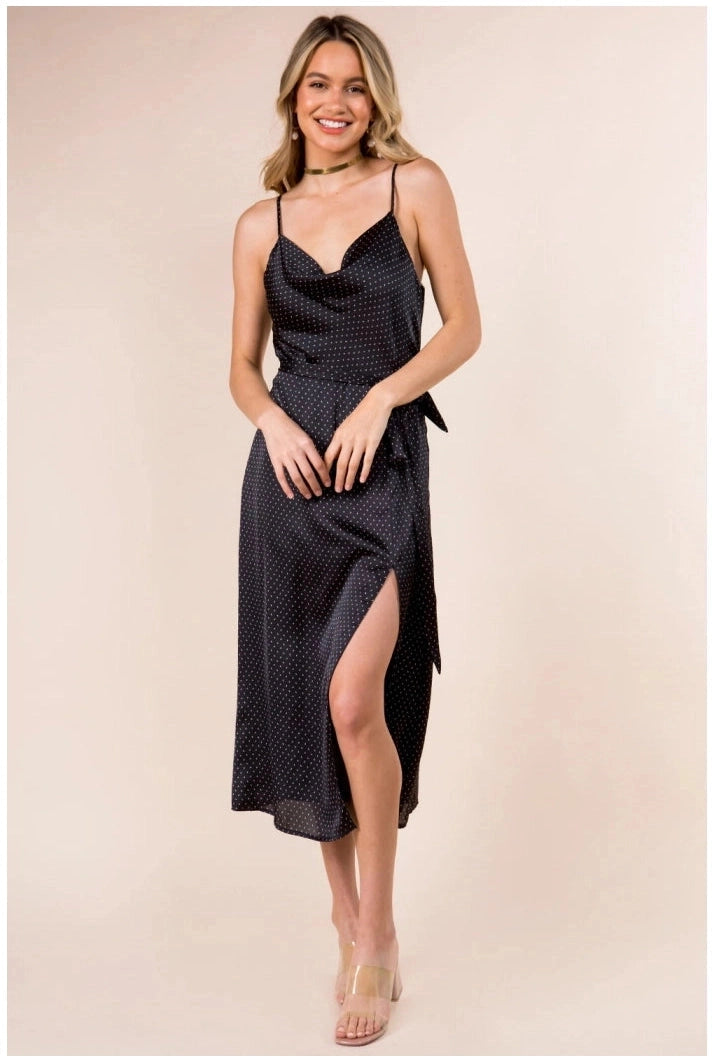 Printed Cowl Neck Dress