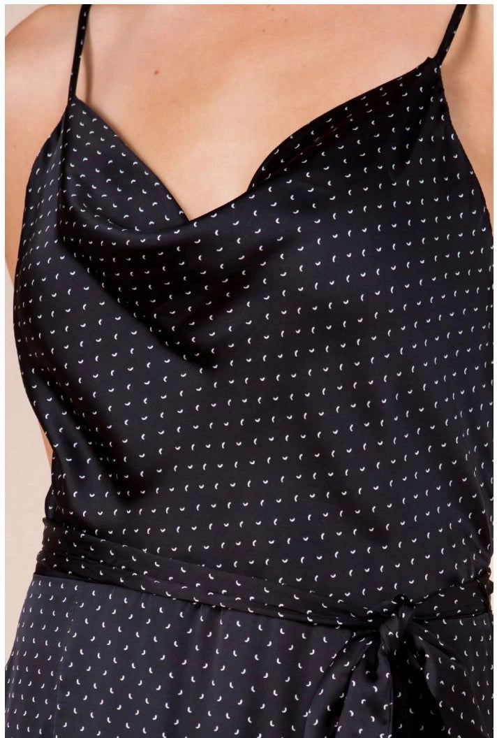 Printed Cowl Neck Dress
