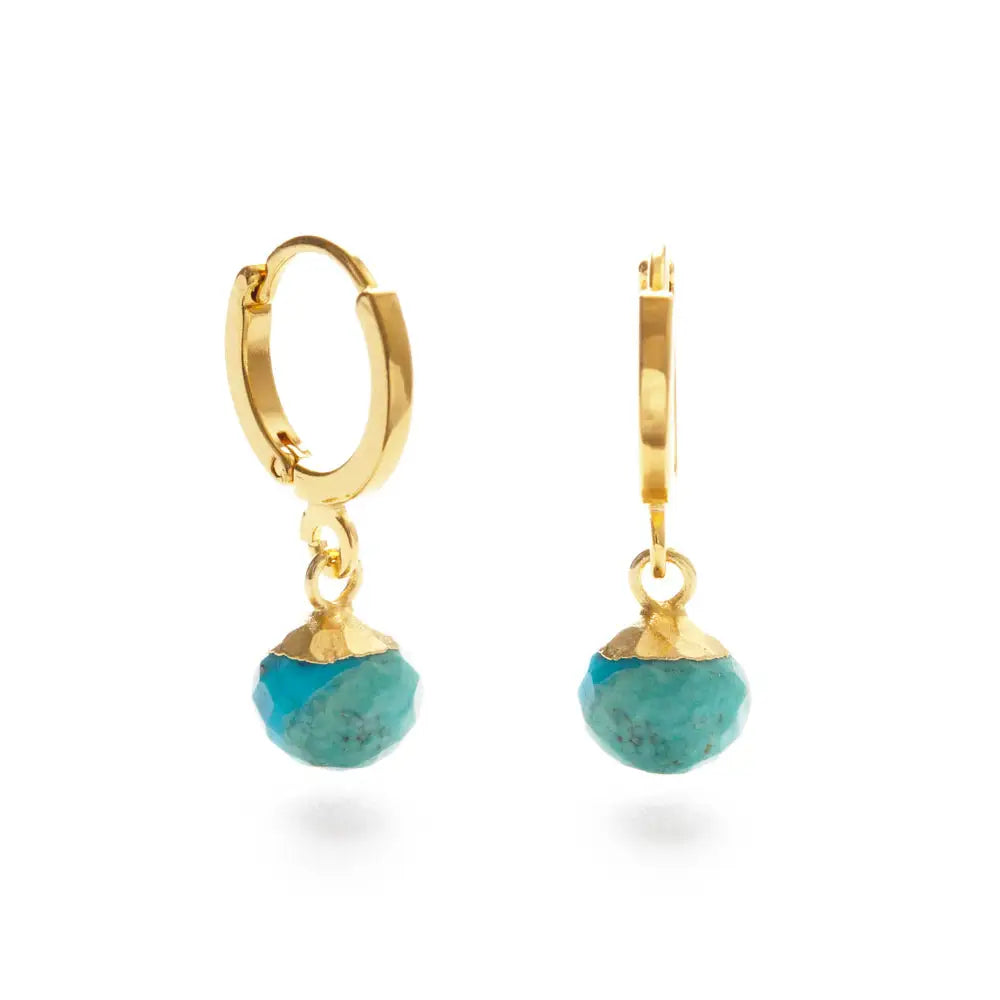Gemstone Huggie Hoops - Mimi & Rae