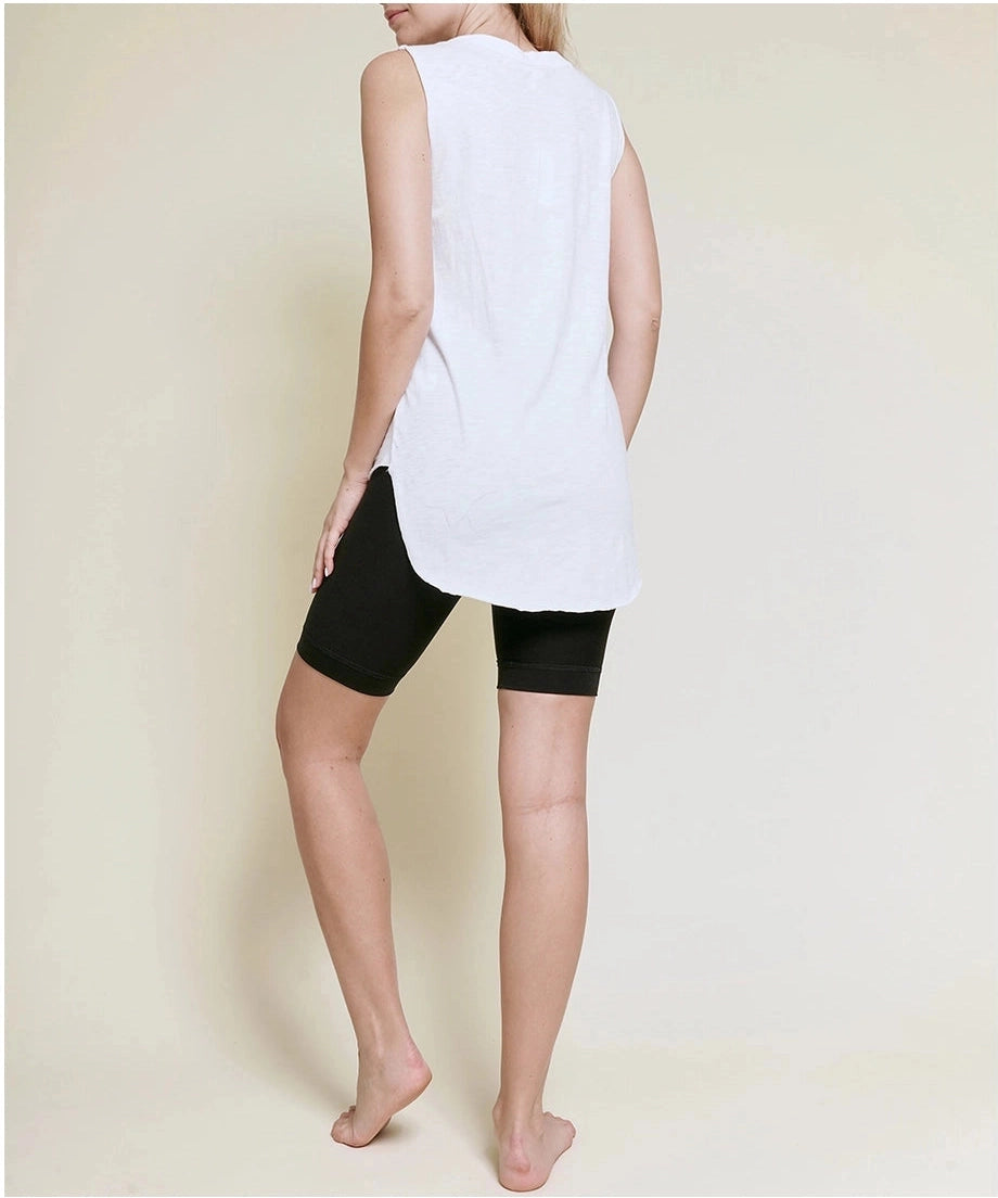 Raw Edge Cotton Muscle Tee