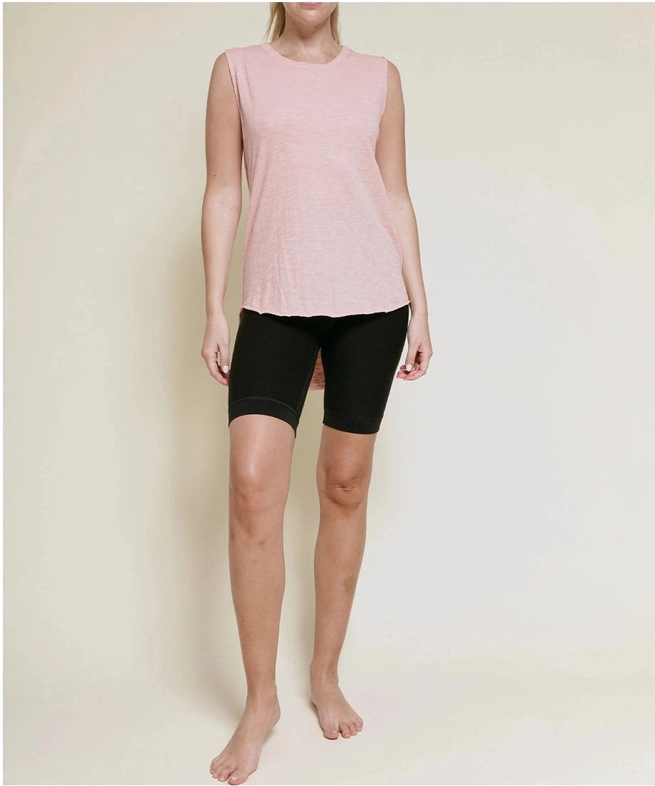 Raw Edge Cotton Muscle Tee