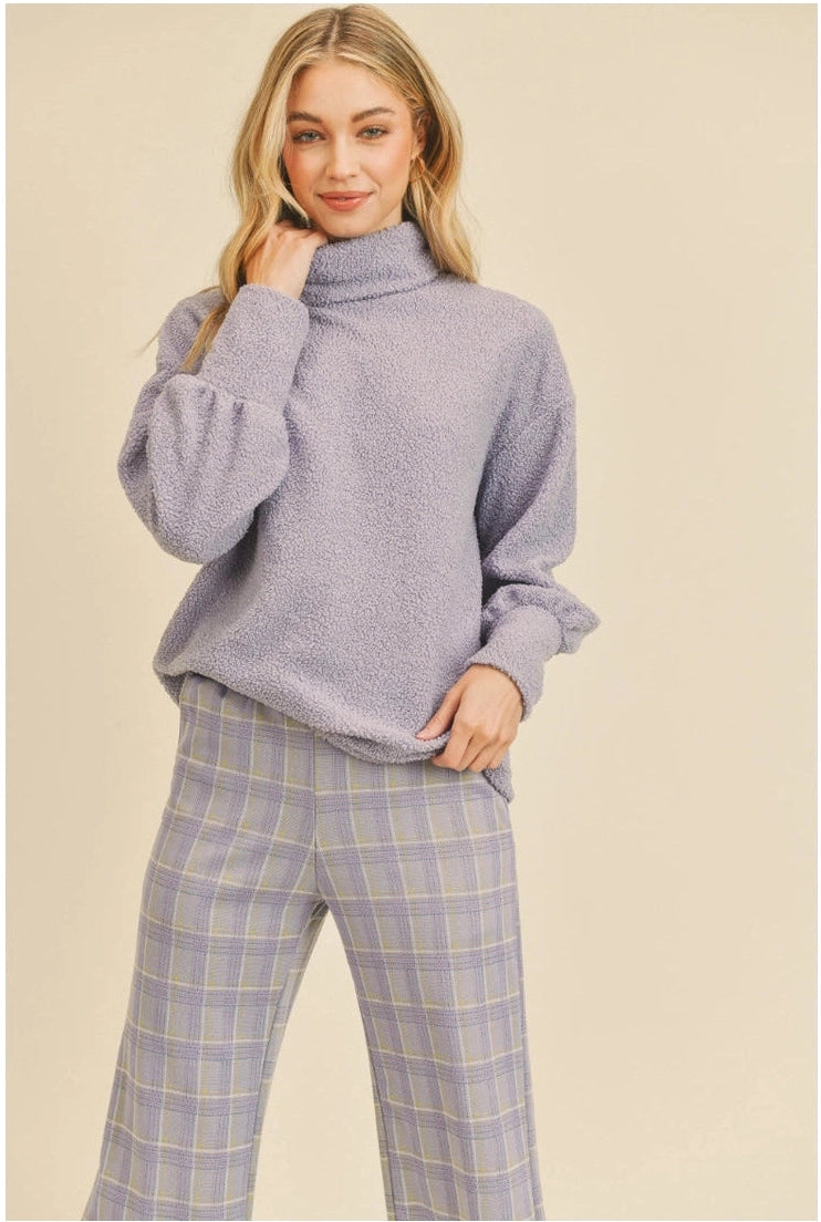 Teddy Lavender Turtleneck