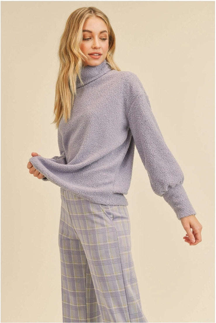 Teddy Lavender Turtleneck
