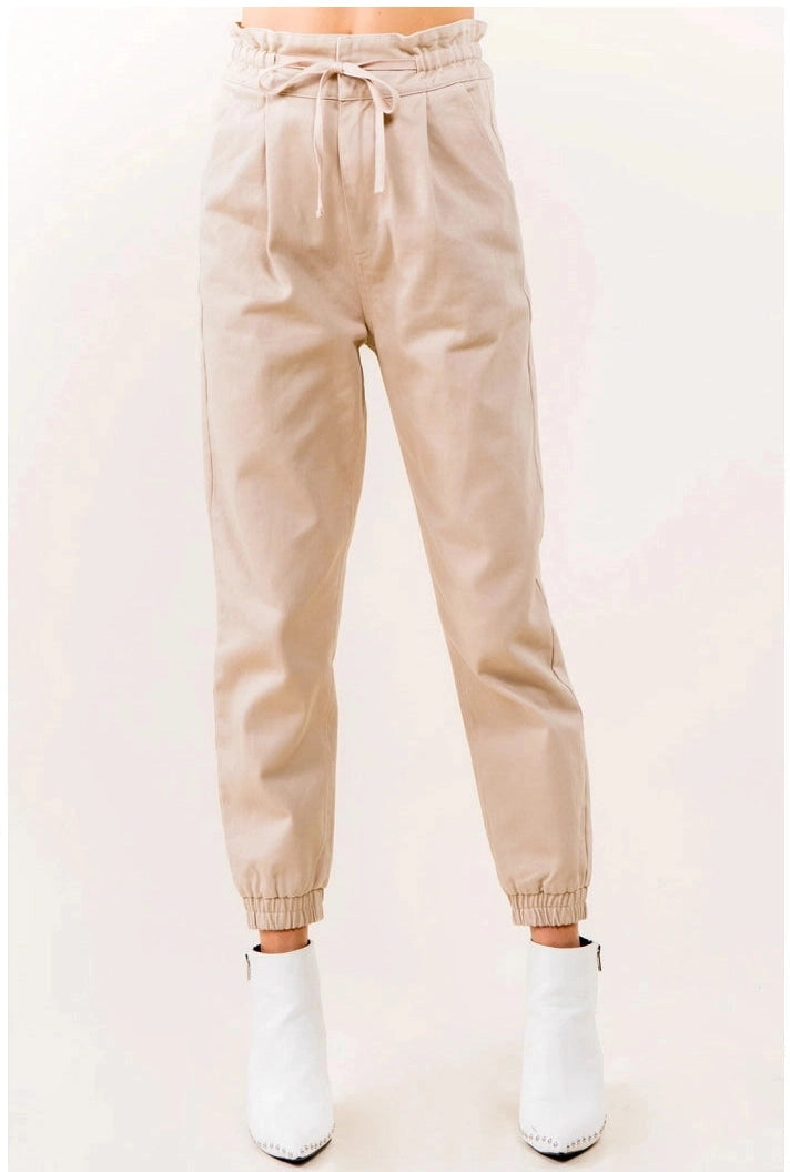 Whiteroom + Cactus Tie Waist Paperbag Cotton Pants