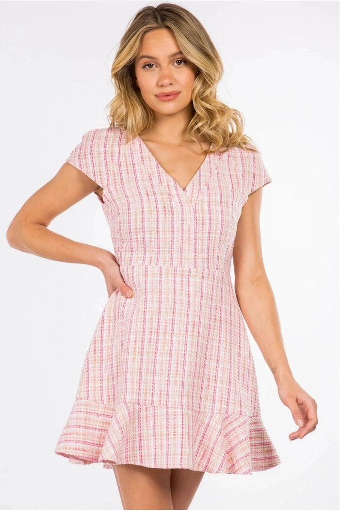 Soft Tweed A-line Mini Dress