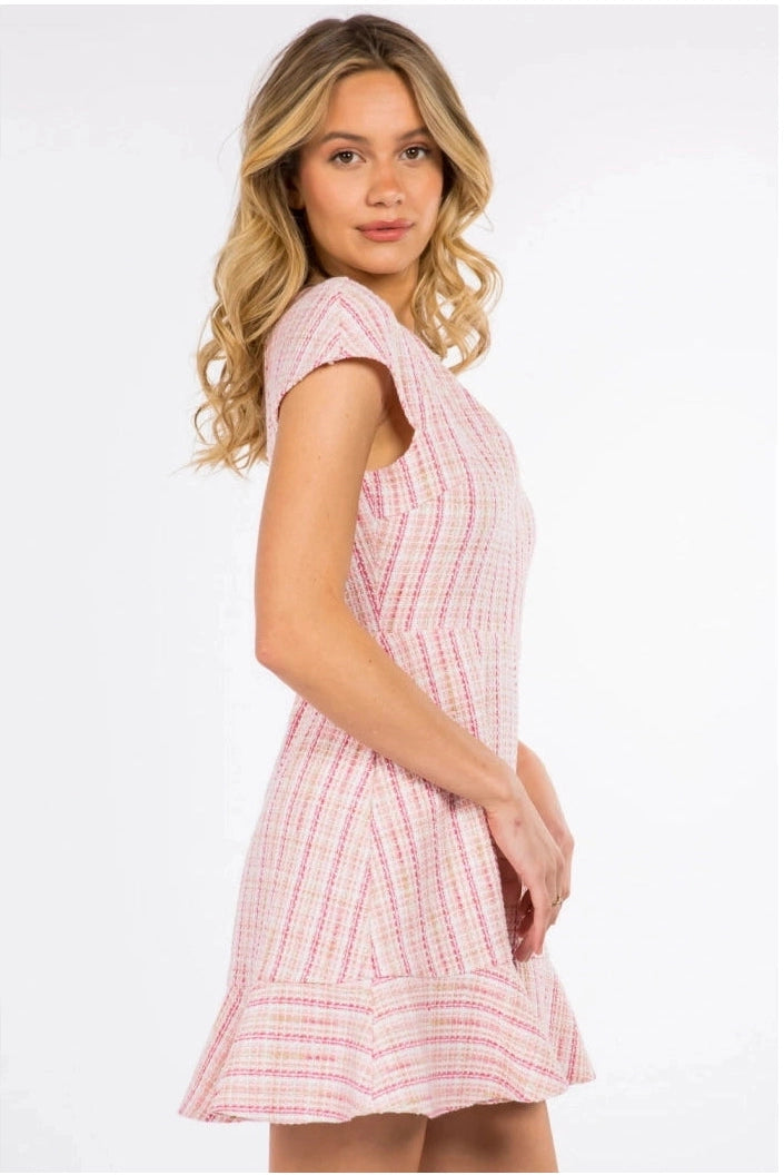 Soft Tweed A-line Mini Dress
