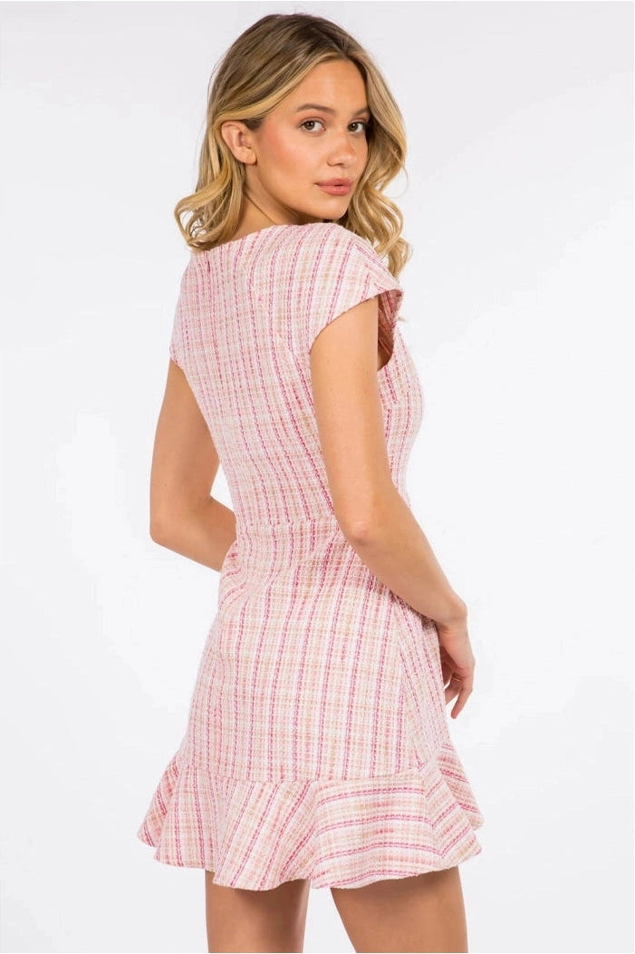 Soft Tweed A-line Mini Dress