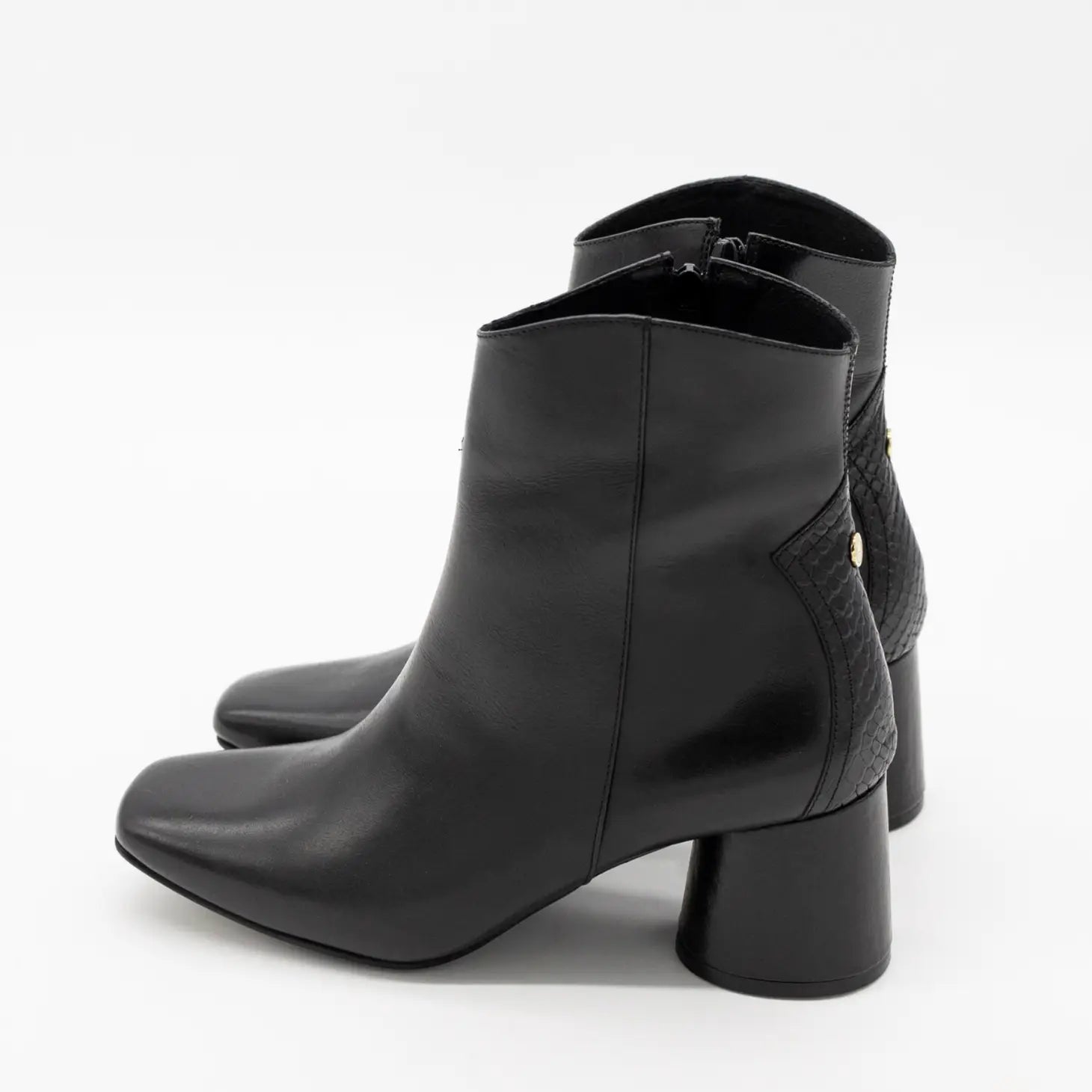 Black Leather Ankle Boot