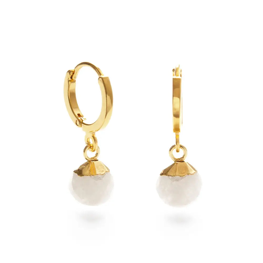 Gemstone Huggie Hoops - Mimi & Rae