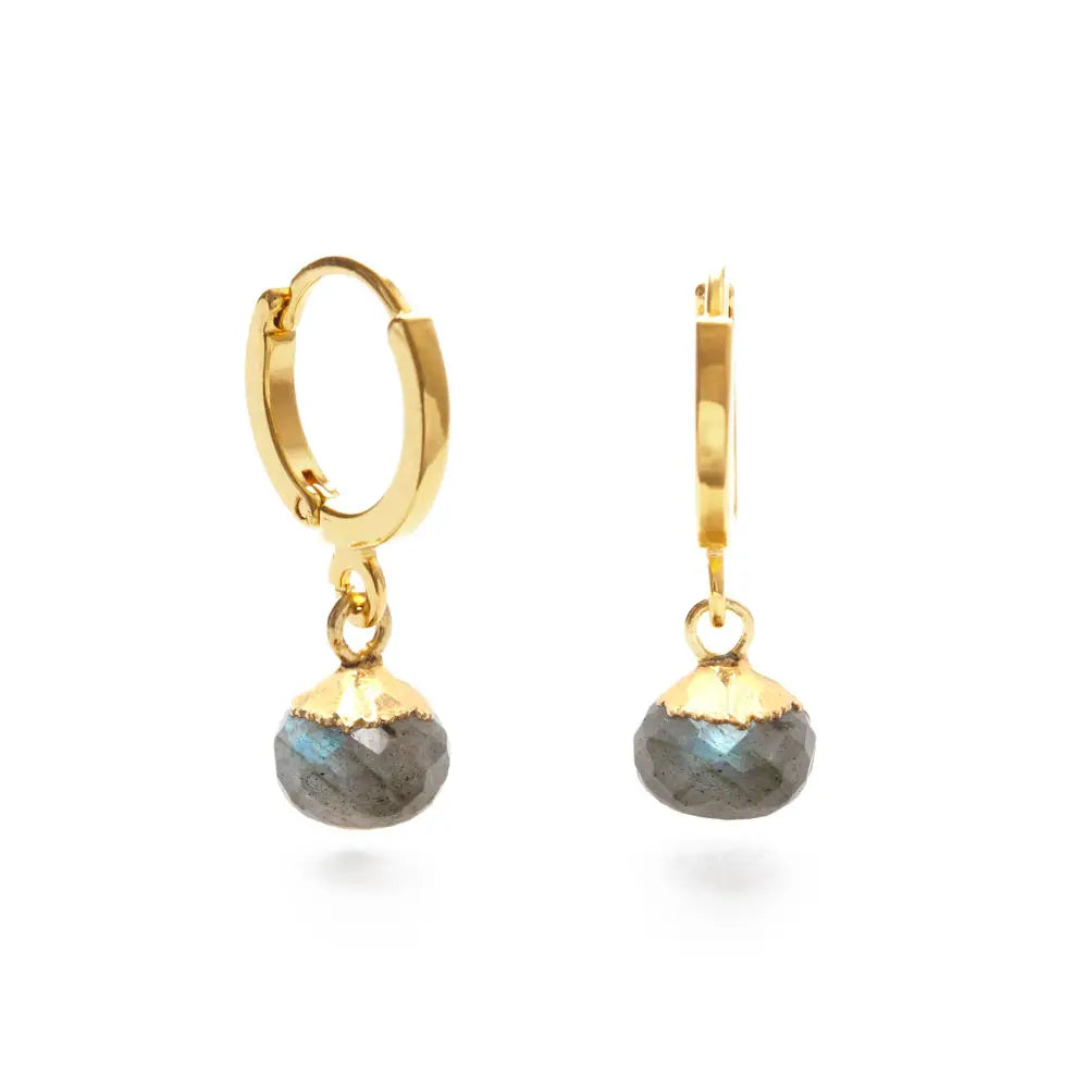 Gemstone Huggie Hoops - Mimi & Rae
