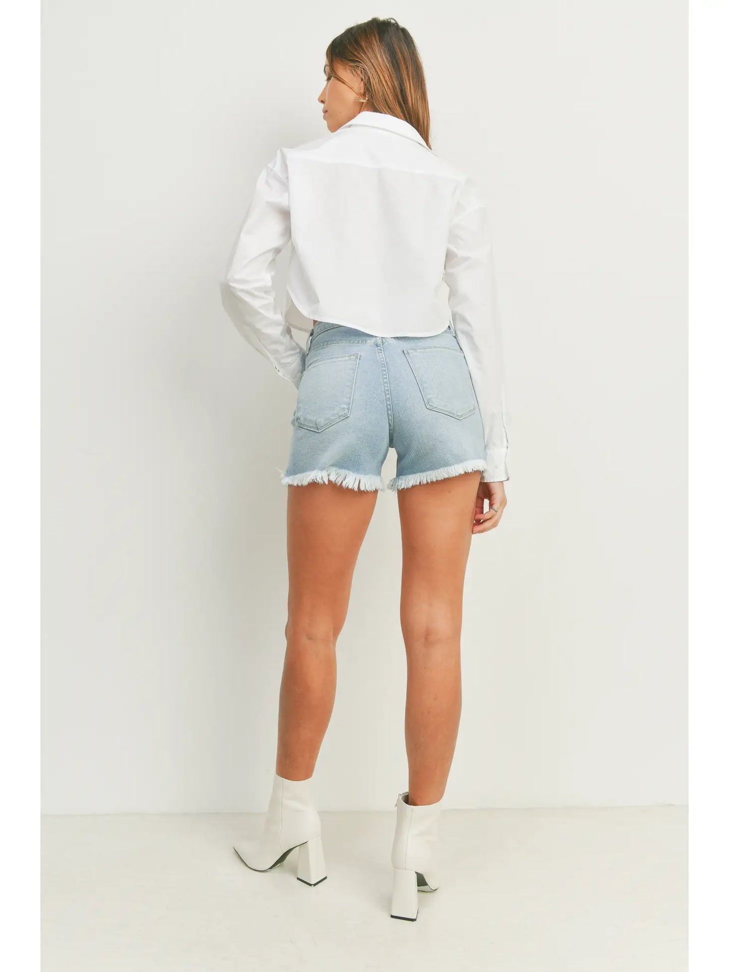 Light Wash High Rise Shorts