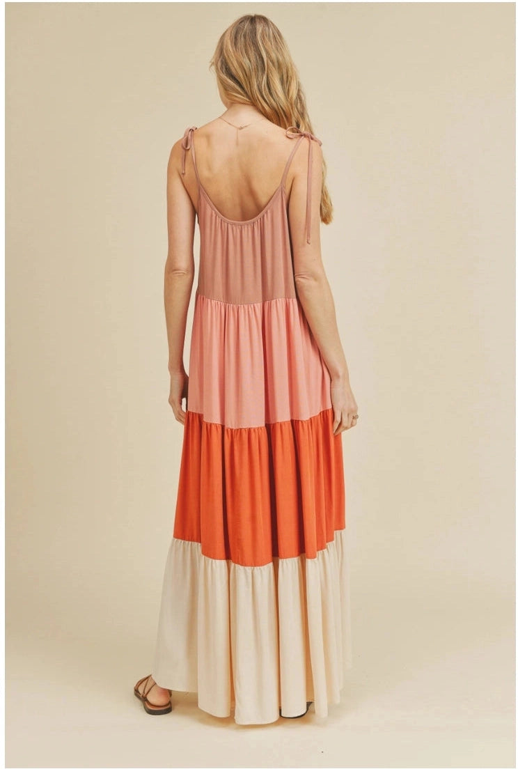 Dreamland Waikiki Color Block Tiered Dress - Mimi & Rae