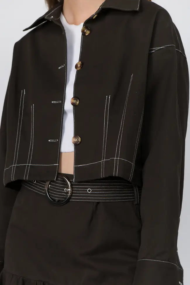 Cropped Stitch Jacket