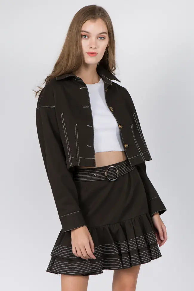 Cropped Stitch Jacket
