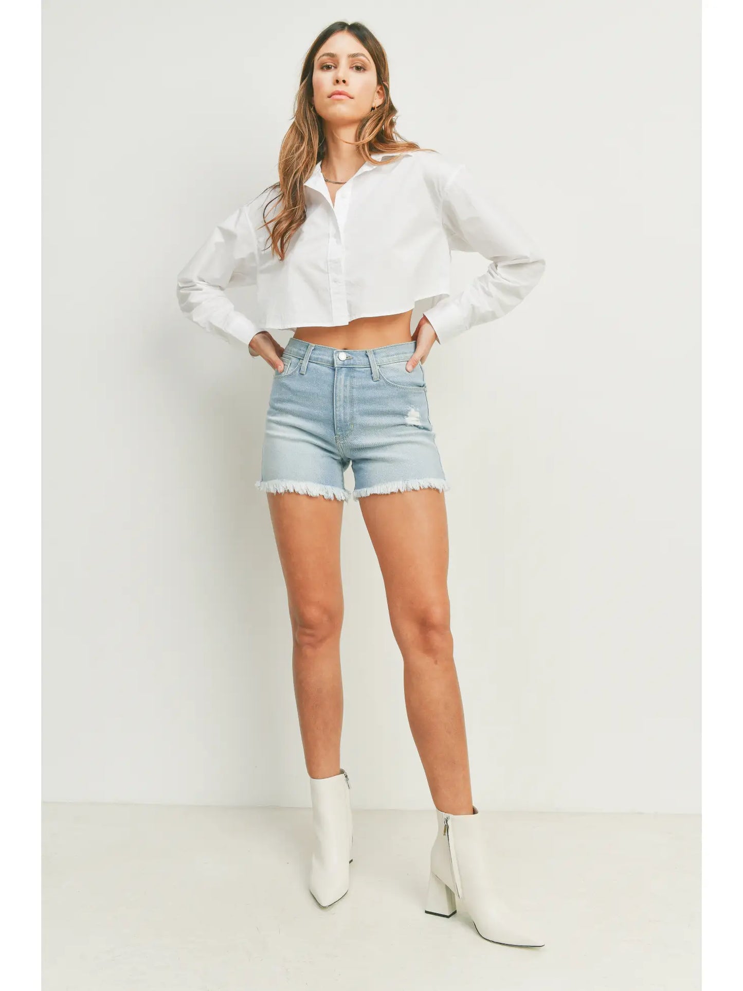 Light Wash High Rise Shorts