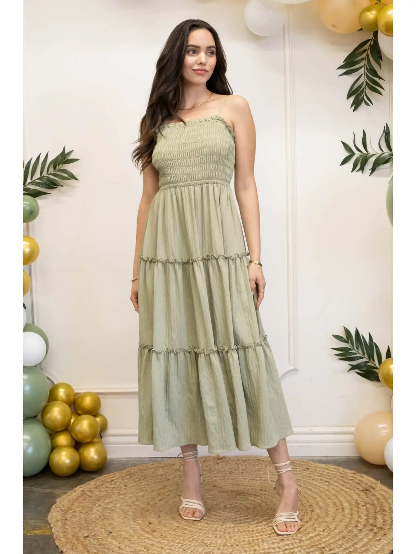 Cutout Tiered Maxi Dress