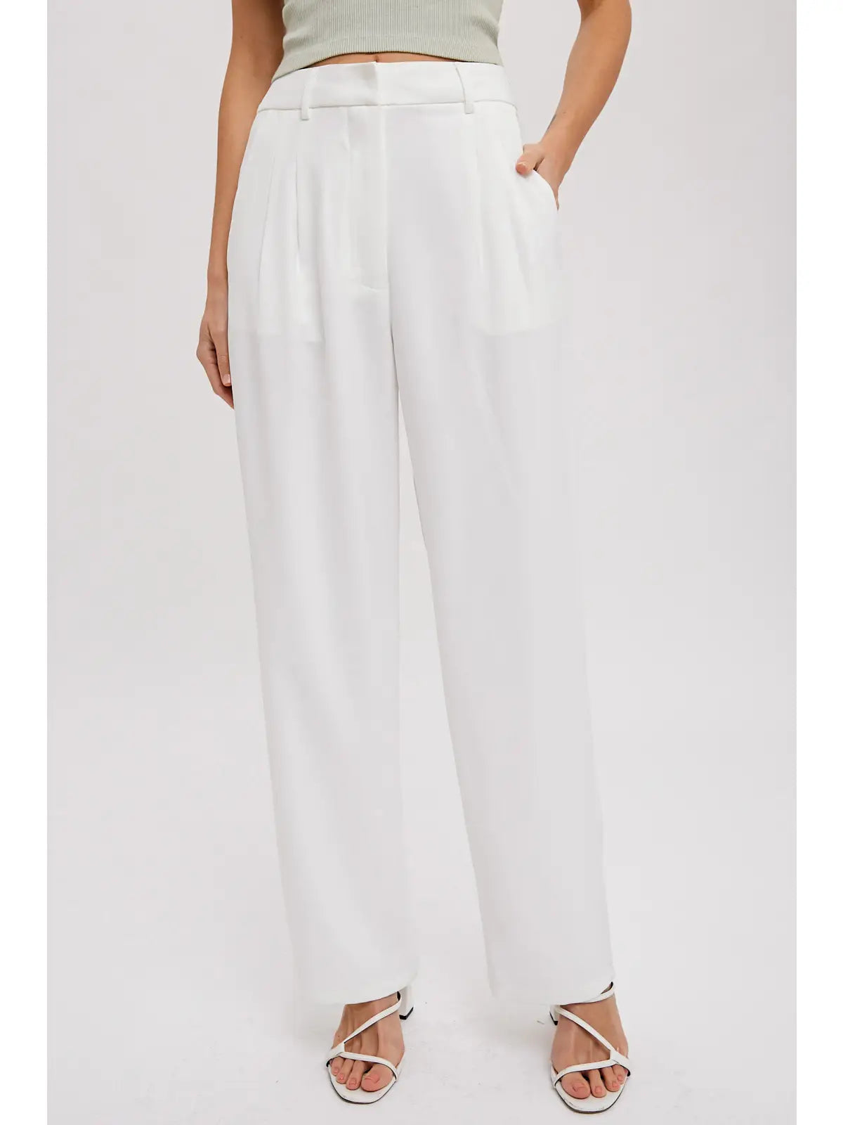 White Dress Trousers - Mimi & Rae